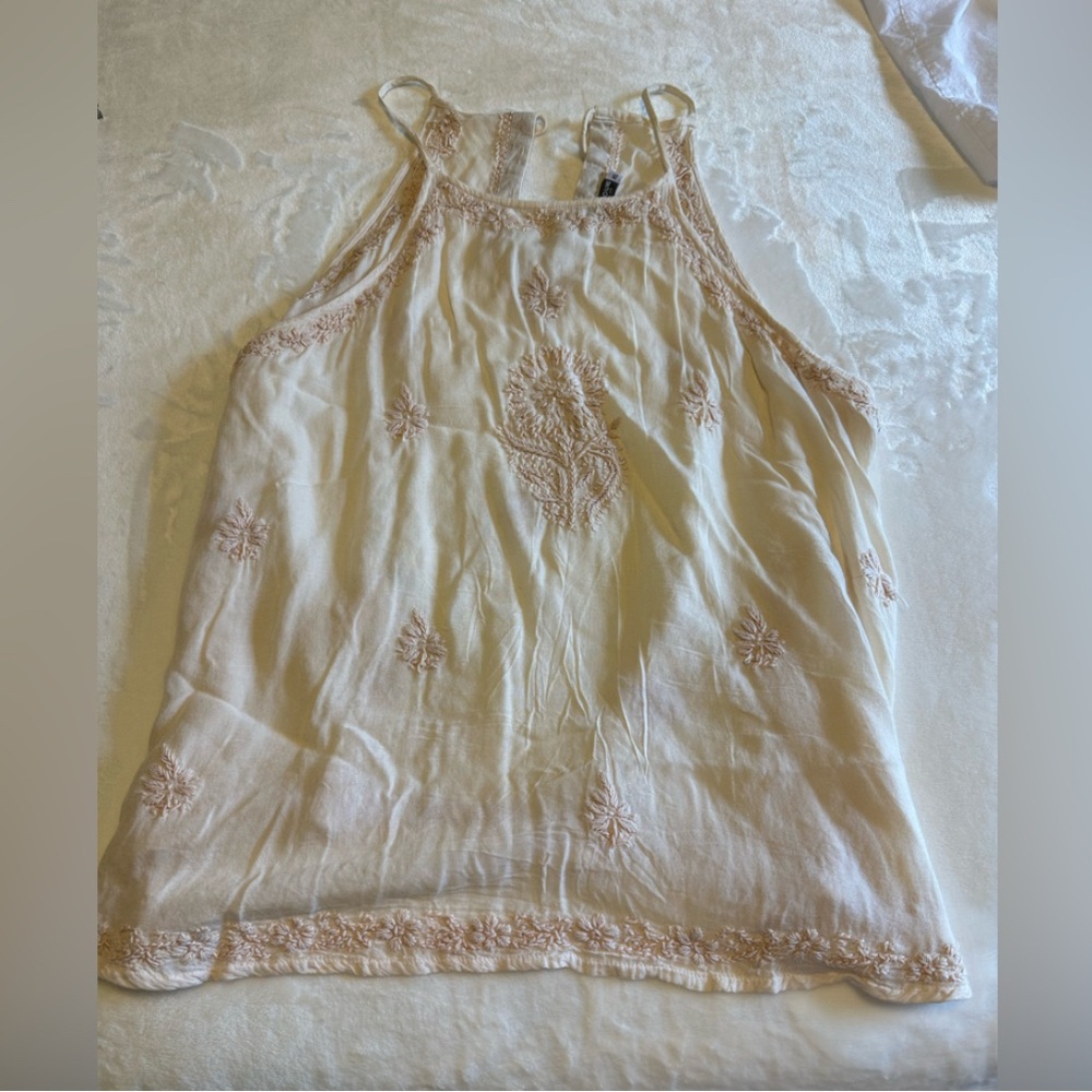 Chic Cream Embroidered Blouse